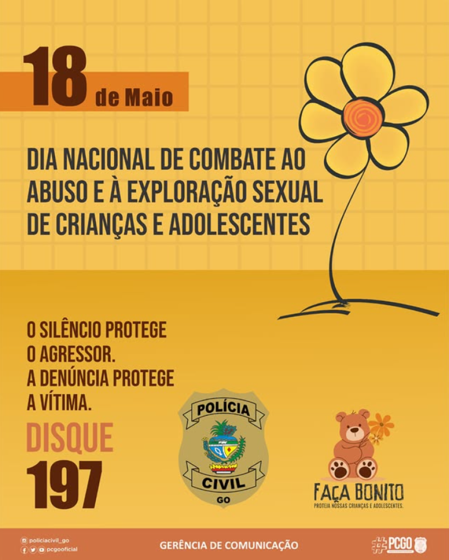MAIO LARANJA: POLÍCIA CIVIL ALERTA PARA SINAIS DE ABUSO E EXPLORAÇÃO SEXUAL DE CRIANÇAS E ADOLESCENTES