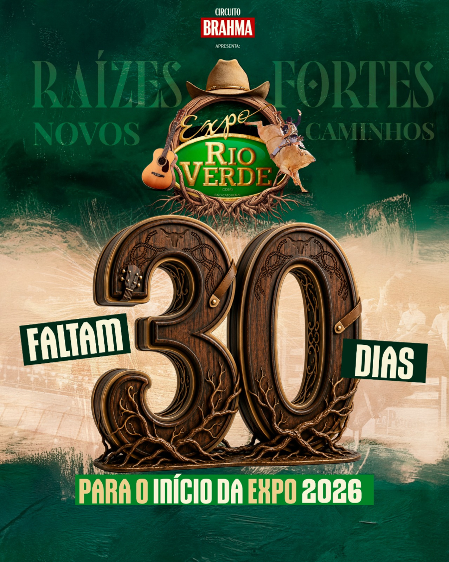 FALTAM 30 DIAS: EXPO RIO VERDE 2026 PROMETE AGITAR GOIÁS COM 11 DIAS DE FESTA