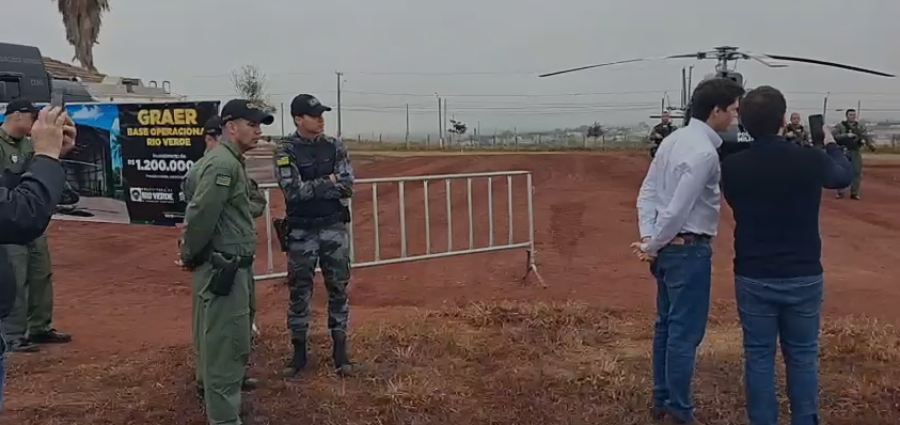 GOVERNADOR DANIEL VILELA E PREFEITO WELLINGTON CARRIJO LANÇAM CONSTRUÇÃO DO NOVO HANGAR DO GRAER EM RIO VERDE