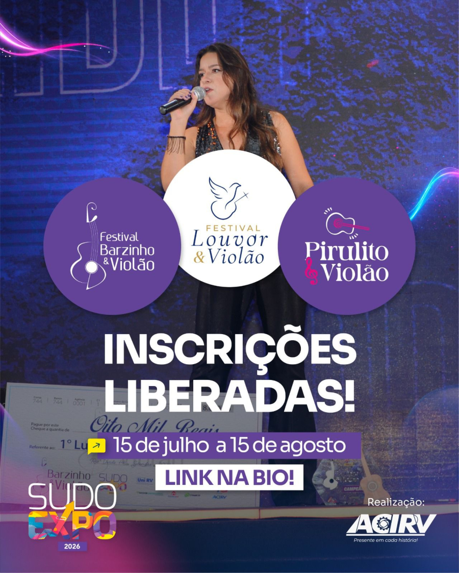 INSCRIÇÕES PARA O FESTIVAL LOUVOR E VIOLÃO SEGUEM ATÉ 15 DE AGOSTO