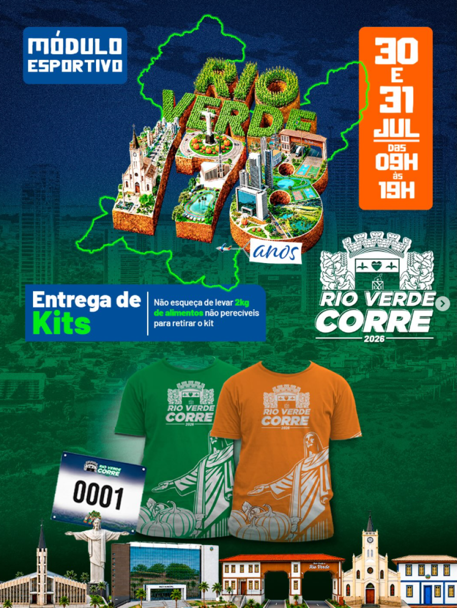 RIO VERDE CORRE: RETIRADA DOS KITS COMEÇA NESTA QUINTA-FEIRA; VEJA AS ORIENTAÇÕES